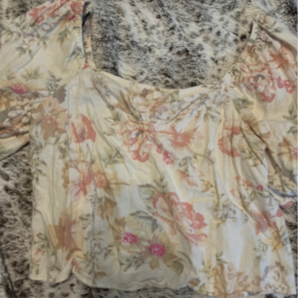 h&M floral linen top.